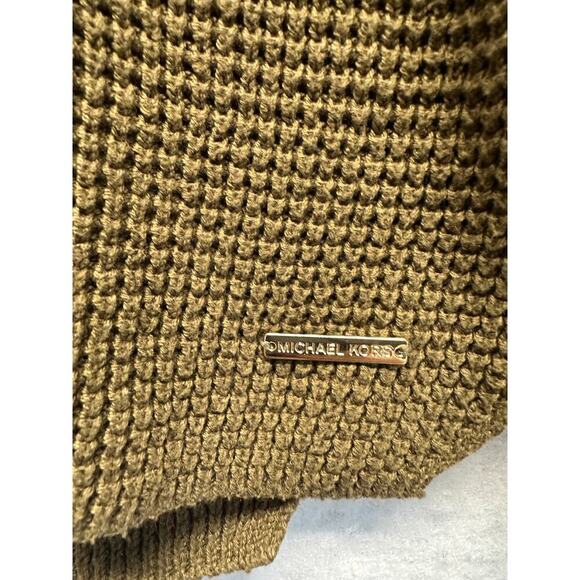 Michael Kors Camel Brown Cowl Neck Chunky Knit Sweater Women’s Large - Picture 2 of 9